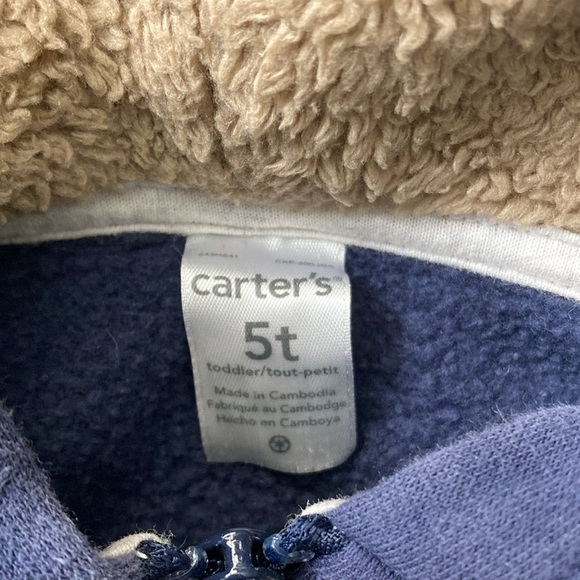 Adorable full zip hoodie with lined hood, 2 front pockets and dinosaur detail. - Picture 4 of 5